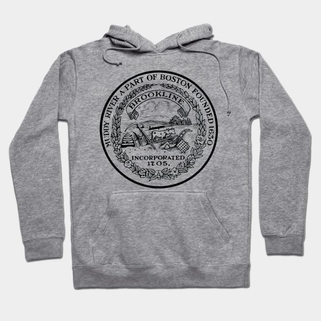 1951 Brookline Massachusetts Town Seal Hoodie by EphemeraKiosk